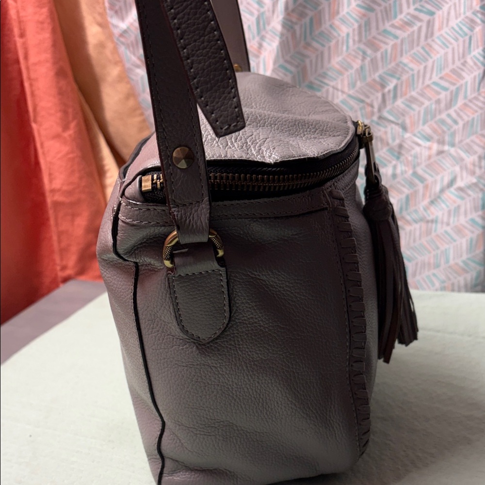 orYANY Dusty Grey Leather Tassel Crossbody Bag - Picture 5 of 11